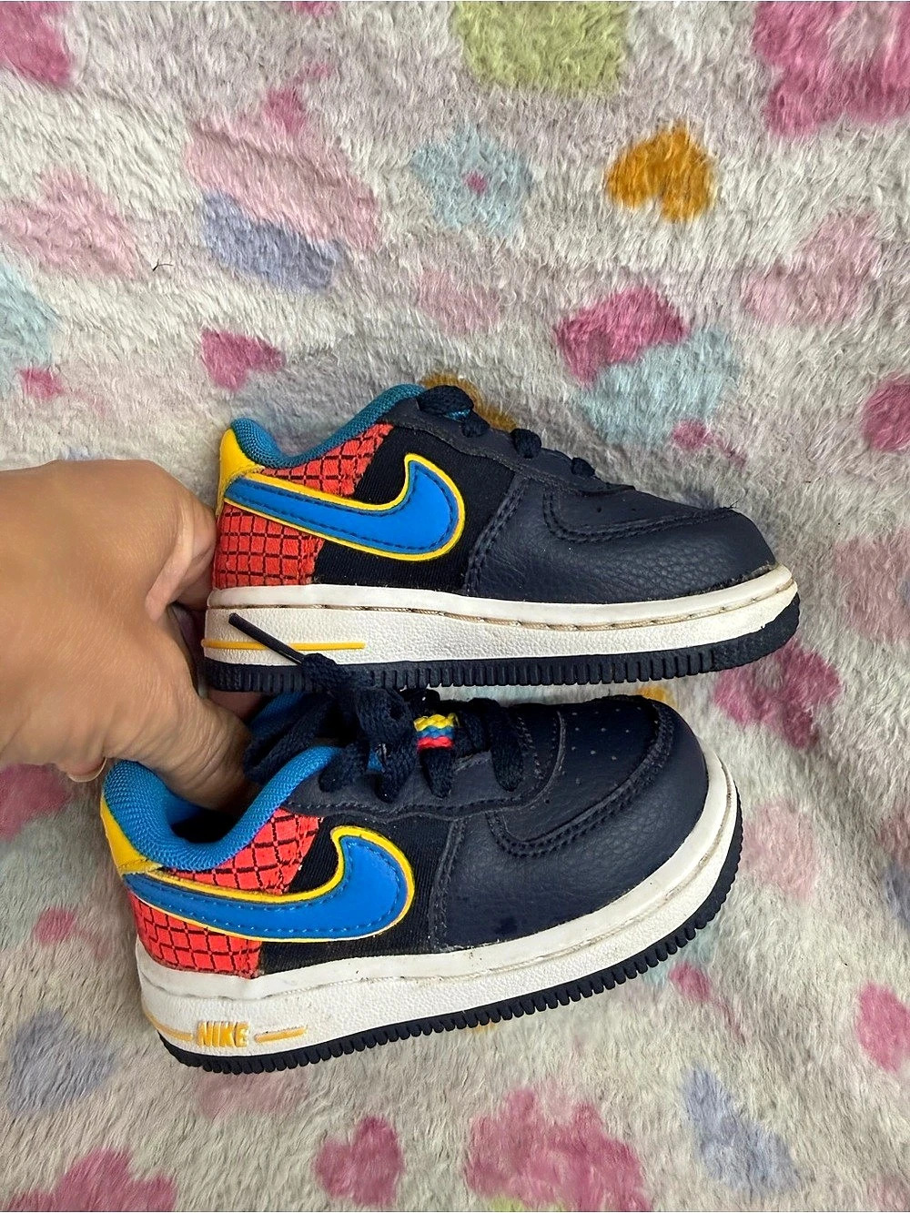 Nike Air Force 1 Low Toddler Spider-Man Sneakers Blue & Red